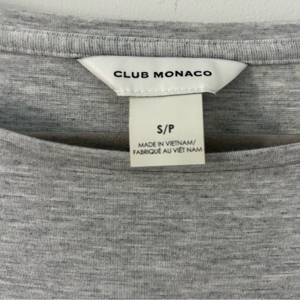 Club Monaco Twansia Light Heathered Grey Short Sleeve Tie Waist Casual Dress S - Picture 6 of 12